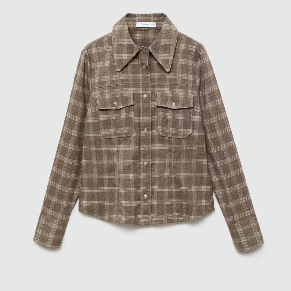 Mango Check Overshirt with Pockets